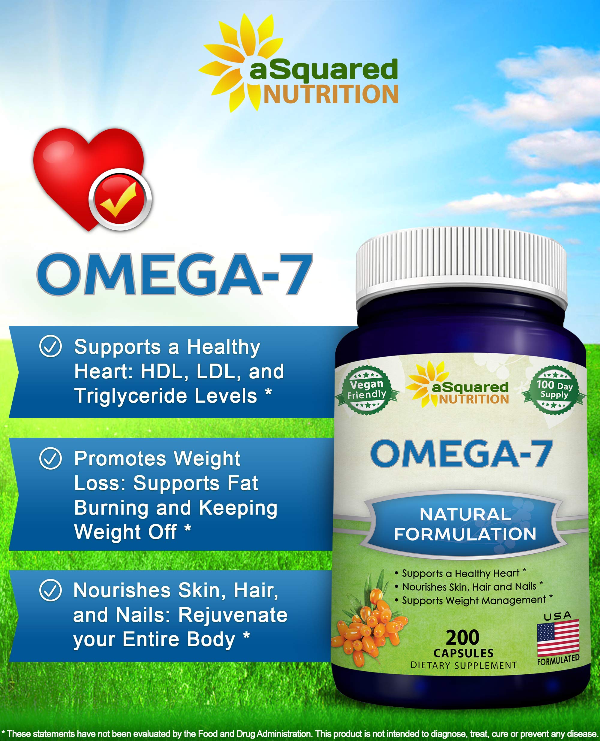 Purified Omega 7 Fatty Acids 200 Capsules from Natural Sea