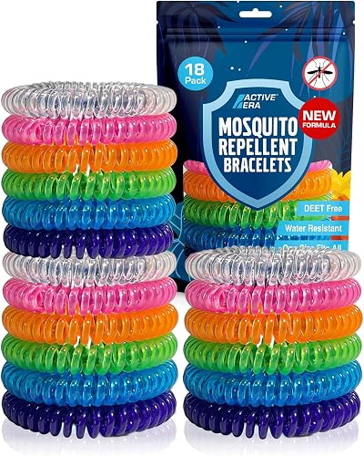 Active Era Mosquito Repellent Bracelet 18 Pack DEET Free 250 Hours