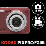 Kodak PIXPRO FZ55 16 MP Compact Camera Red 28mm Wide Angle view 3