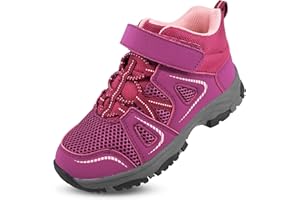 YESKIS Kids Trail Running Shoes Boys Hiking Shoes Girls Hiking Boots Tennis Outdoor Slip Resistant Comfortable Sneakers Little Big Kid