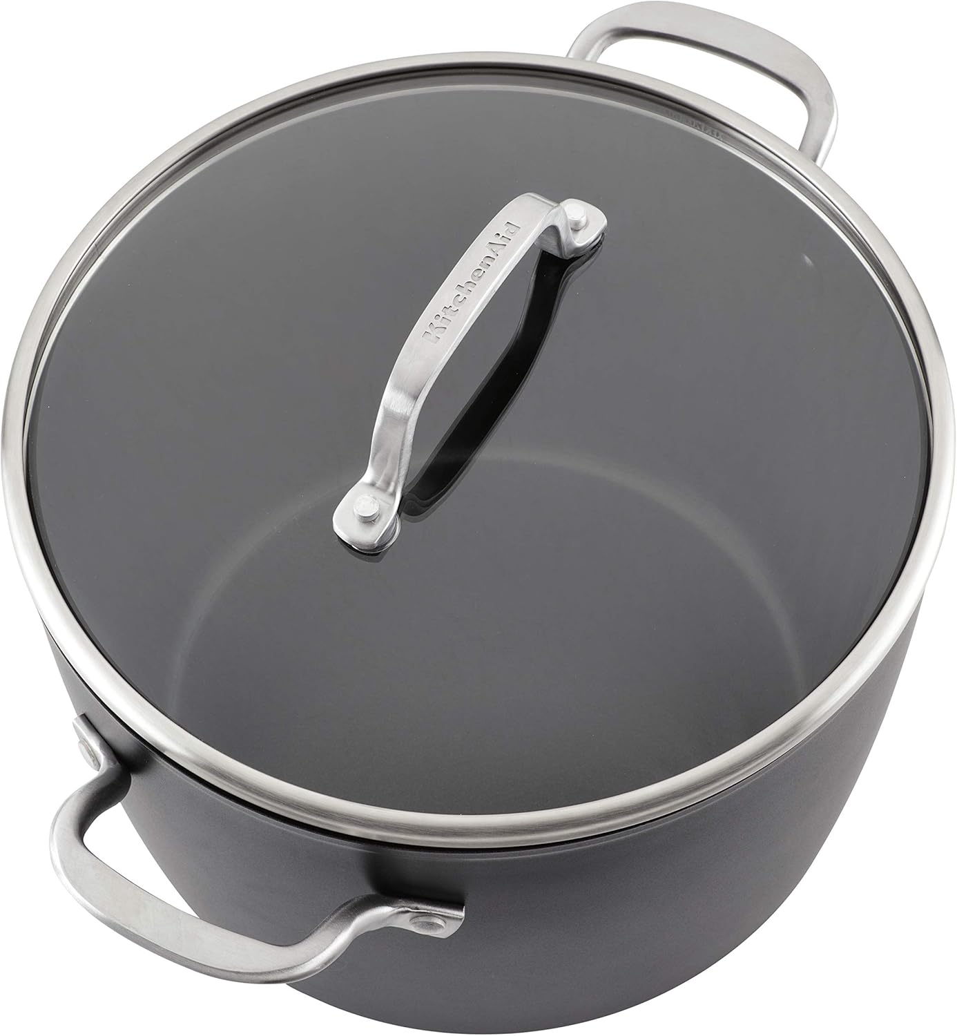 KitchenAid Hard Anodized Induction Nonstick Stock Pot/Stockpot with Lid, 8 Quart, Matte Black: Kitchen & Dining