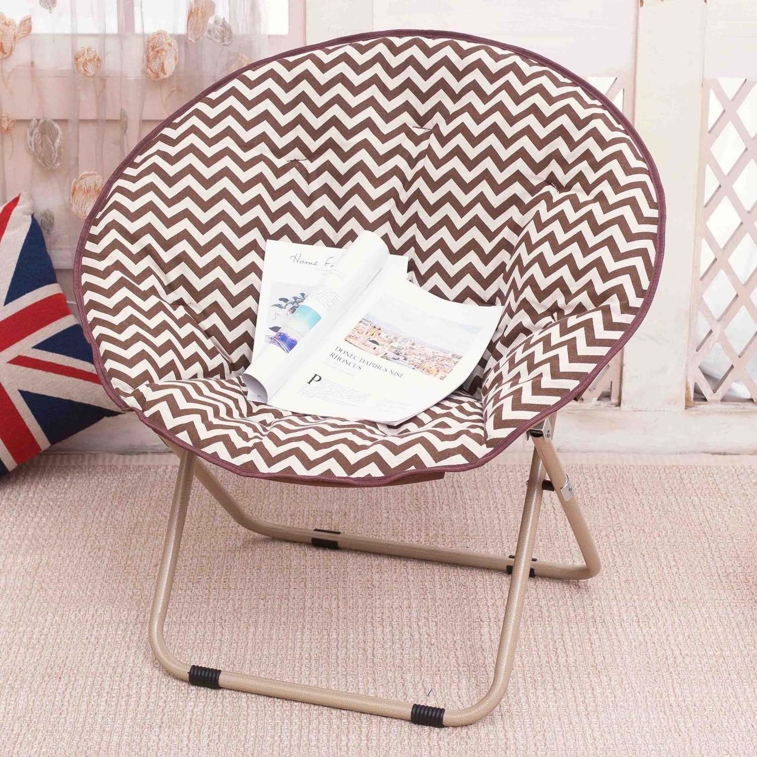 Folding chair outdoor folding camping - Large Adult Moon Chair Sun Chair Lazy Chair Radar Chair Recliner Round Chair Sofa Chair (Color : 5)