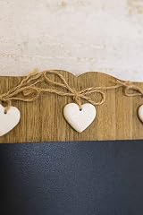 Marco Paul Shabby Chic Wooden Memo Board Rustic Chalk Board with Hearts view 3