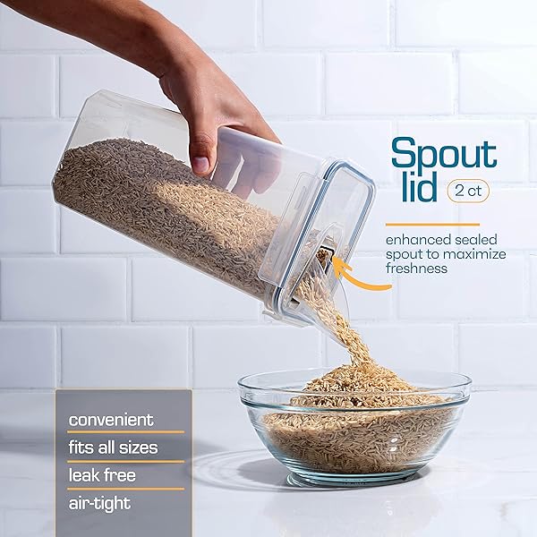 14 PCS AIRTIGHT FOOD STORAGE CONTAINERS WITH LIDS SET, BPA FREE LEAK-PROOF KITCHEN AND PANTRY ORGANIZATION CANISTERS FOR CEREAL, PASTA, DRY FOOD, FLOUR SUGAR, STACKABLE, FREE LABEL, MARKER, SCOOP
