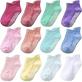 Aroveea Baby Toddle Socks Grip Non Slip Kids Boys Girls Cotton 12 Pack Ankle Cute Newborn Socks