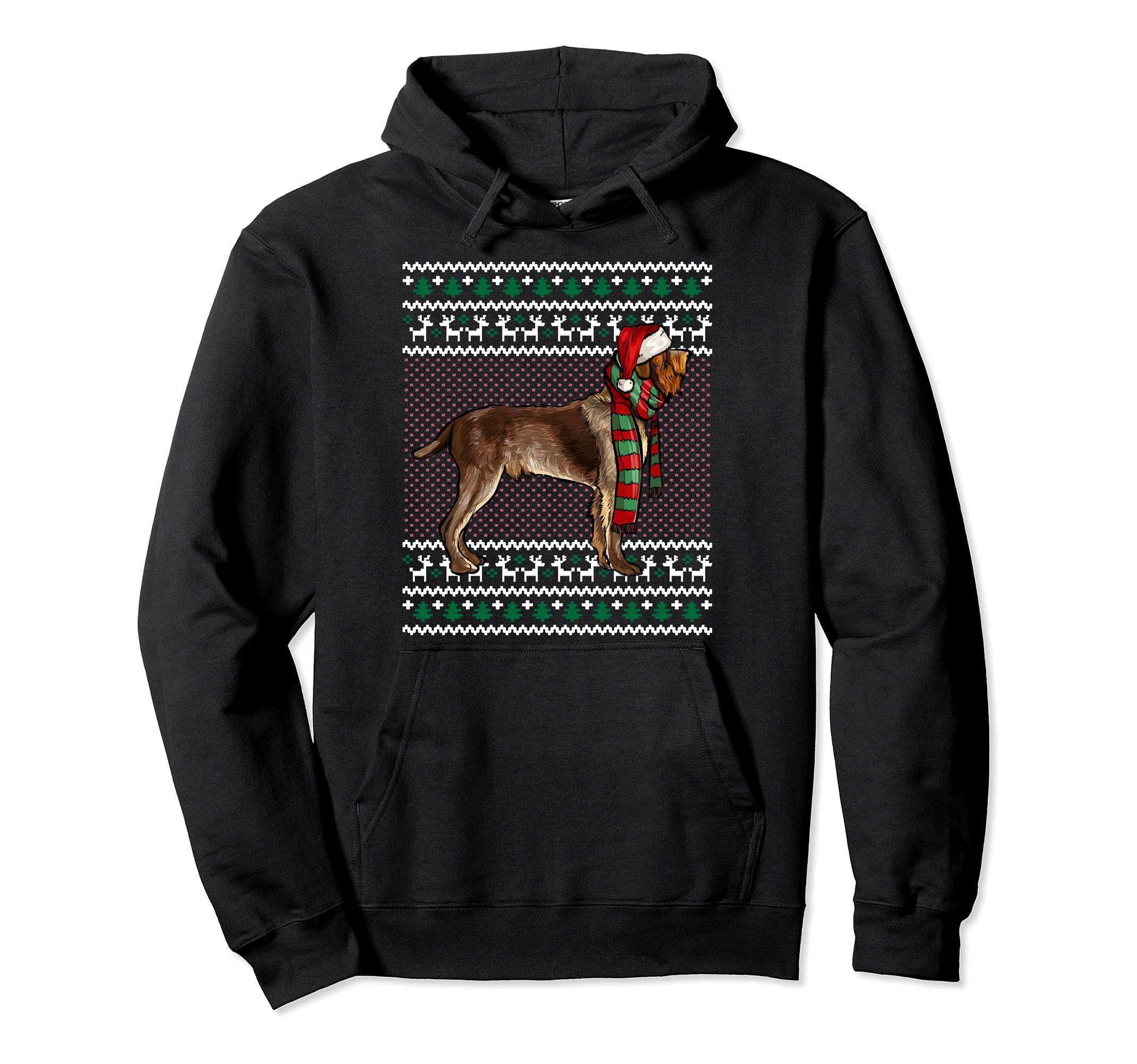 Xmas Wirehaired Pointing Griffon Dog Santa Ugly Christmas Pullover Hoodie