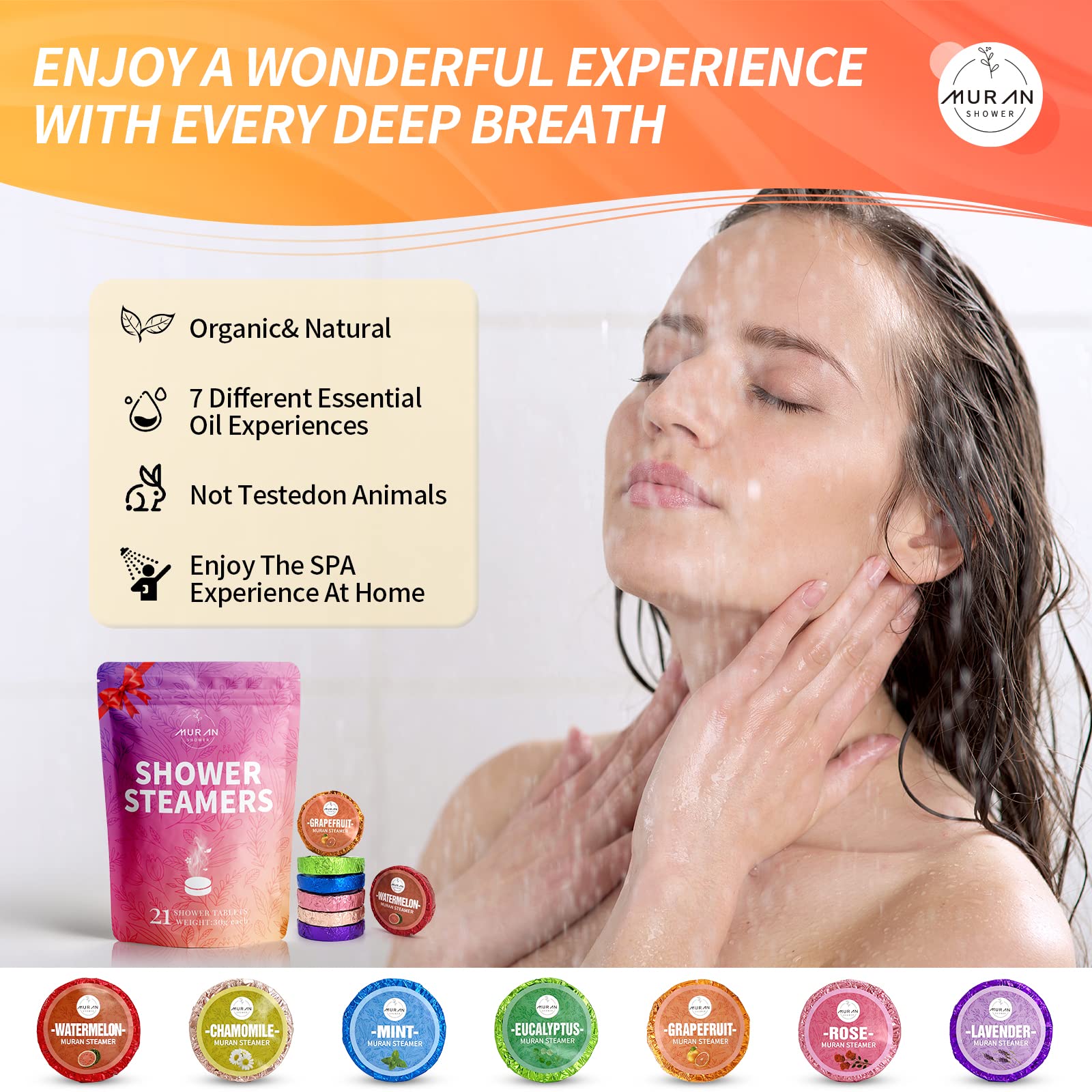 Shower Steamers Aromatherapy 21-Pack Shower Bombs Birthday Day Gifts for Her Him Mom Wife, Eucalyptus Rose Lavender Mint Essential Oil, Bath Bombs Girlfriend Birthday Self Care Gifts for Women,Men