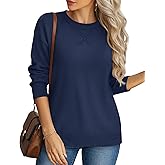 YUCOLEN Sweaters for Women Long Sleeve Lightweight Crewneck Knit Pullover Basic Casual Sweaters Spring Tops