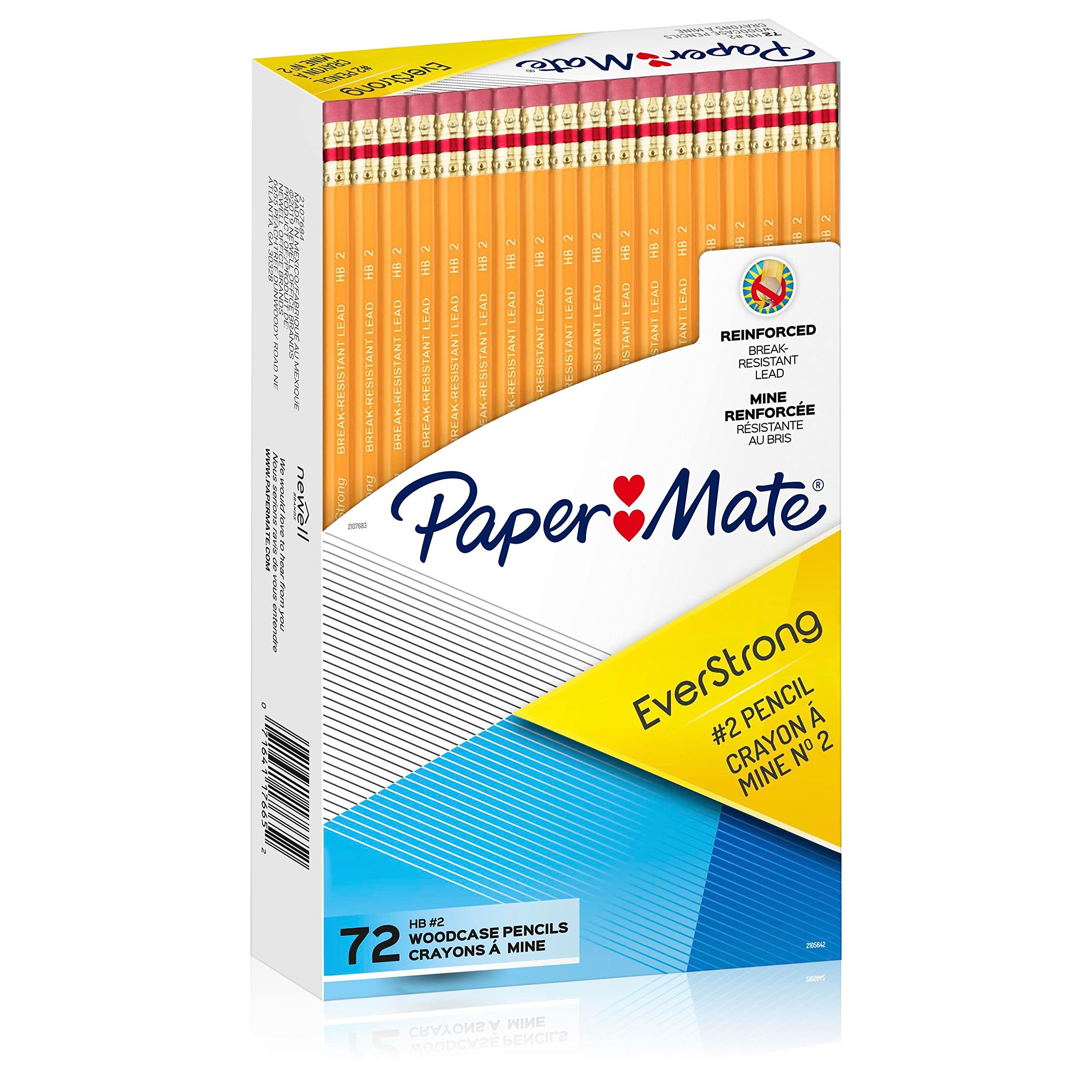 Paper Mate EverStrong #2 Pencils, Reinforced, Break-Resistant Lead When Writing, 1 Count (Pack of 864) Image
