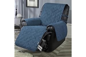 STONECREST CLASSIC HOME DECOR, INC STONECREST Recliner Chair Cover Waterproof - Microsuede Recliner Slipcover for Pets, Recliner Cover Stay in Place (Denim, Recliner 25" Regular)