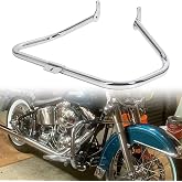 ECOTRIC Engine Guard Highway Crash Bar Compatible with 2000-2017 Harley | Compatible with 2000-2017 Harley Heritage Softail Fat Boy Springer FLST; Replacement for HD49004-00 Chrome