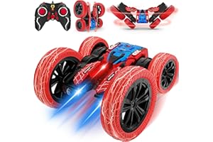 RCABCAR Remote Control Cars, Double Sided RC Stunt Car with 360 Flips, 4WD Off-Road & All-Terrain 2.4GHz Toy Cars Gifts for 3-12 Year Old Boys & Kids
