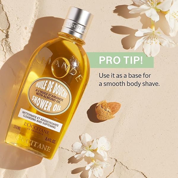 L’OCCITANE CLEANSING & SOFTENING ALMOND SHOWER OIL. 8.40 FL OZ