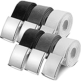 Geyoga 6 Pack Golf Belts for Men Men's Golf Web Belt Nylon Web Belt Size up to 55" Adjustable Solid Nylon Belt
