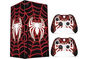 HK STUDIO Skin Sticker Compatible with XBX Series X Cover - Spider Art, 2 Controller Skins & Console Skin - No Bubble, Full Protection, Removable