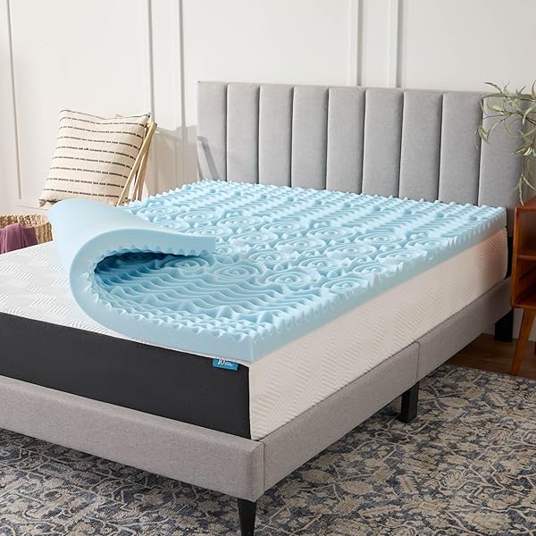 LUCID 3 INCH GEL MEMORY FOAM MATTRESS TOPPER,...