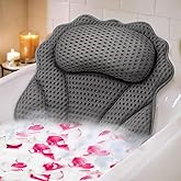 Bath Pillow RUVINCE Ergonomic Luxury Bathtub Pillow with Head,Neck, Shoulder and Back Support, 6D Bath Pillows for tub with 6