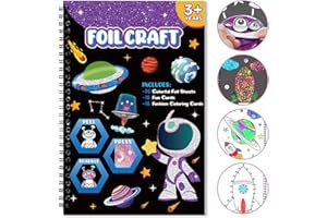 JECTIVS Art & Craft Activity,Foil Fun Outer Space DIY Art Kits,No Mess Creative Foil Art Kits Set Drawing Game for Kids,Birthday Gifts Crafts Supplies Kits Travel Toys for Girls Boys Ages 4 5 6 7 8 9 Year Old