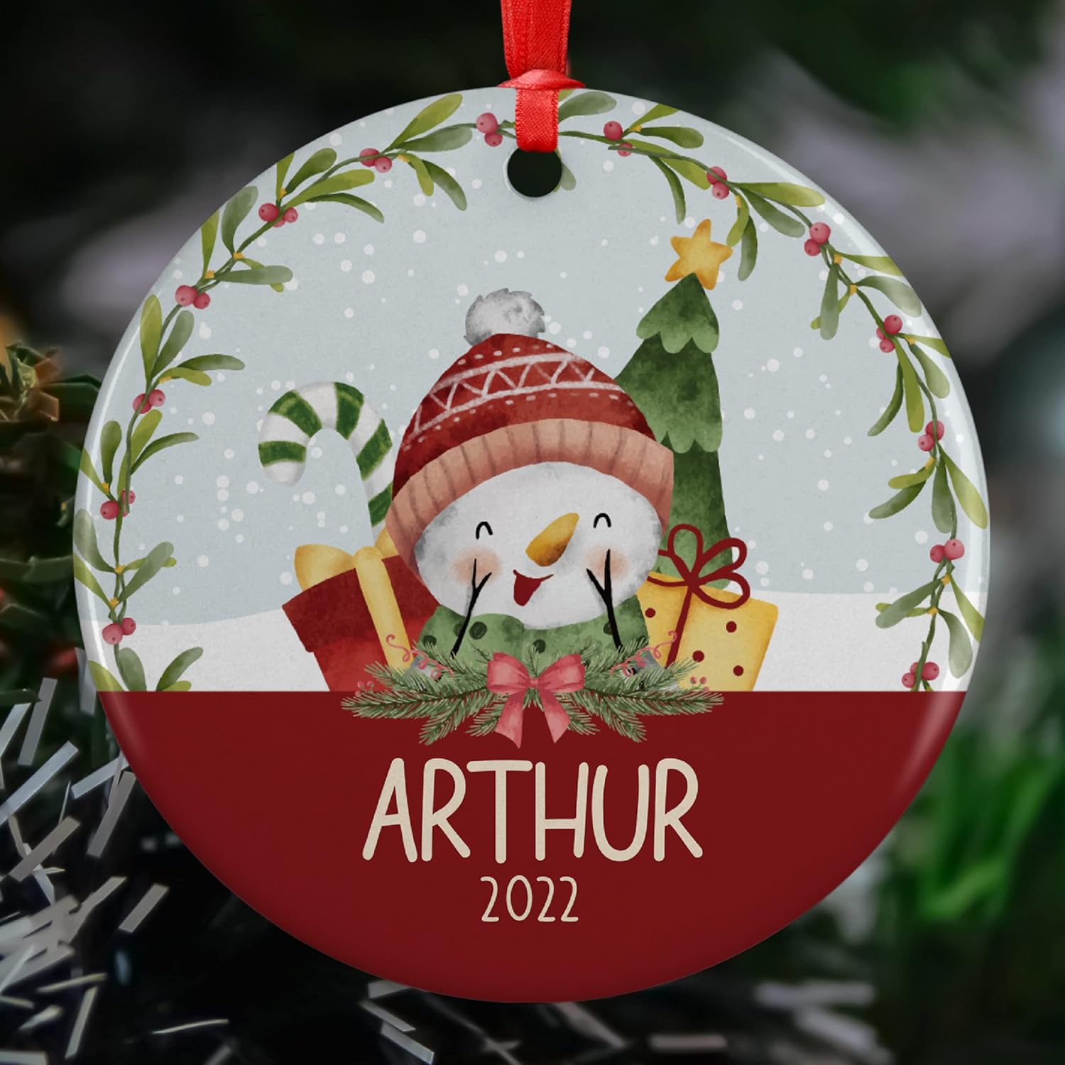 Ornaments - Personalized Christmas Ornaments for Kids, w/Optional Themes, Name & Date - Customized Christmas Hanging Ornament Gifts for Kids, Custom 3