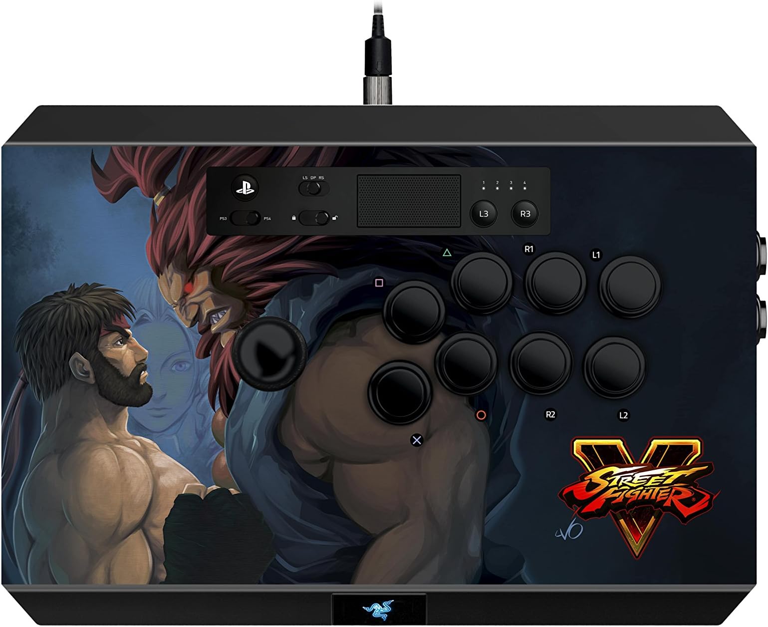 Razer Panthera Arcade Stick Street Fighter V - Fully Mod-Capable Arcade Fight Stick - Internal Storage Compartments - PS4