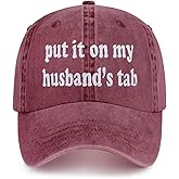Put It on My Husbands Tab Hat, Funny Vintage Trucker Hats Adjustable Cap for Men Women Classic Baseball Caps