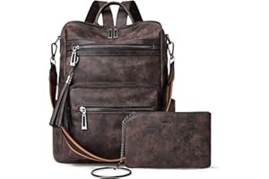 Shrrie Backpack Purse for Women Leather Backpack Fashion Designer Travel Backpack Convertible Shoulder Bag