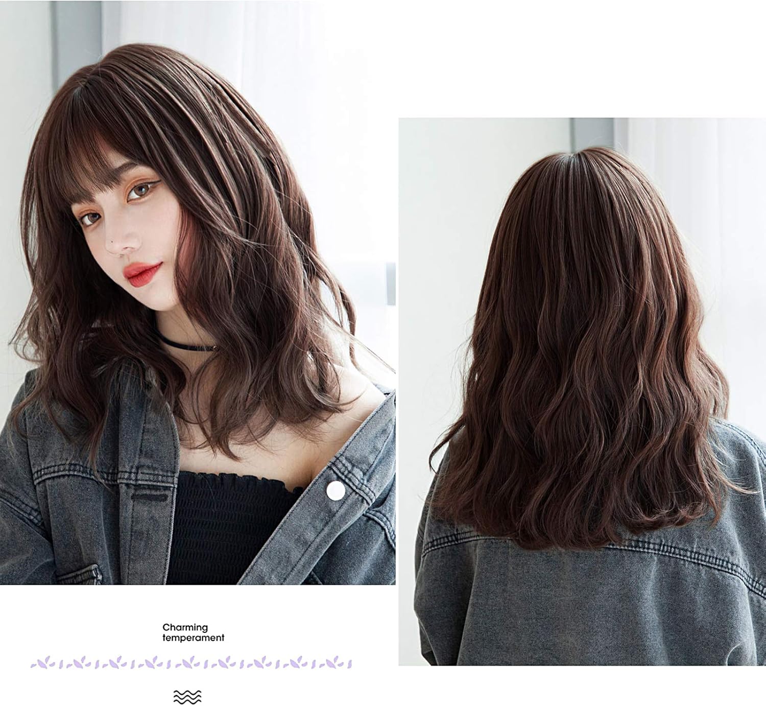 Amazon Co Jp ウィッグ かつら ミディアム Candybay レディース 巻き毛の短い空気前髪ウールロール フルウィッグ ゆるカール 女性用 かつら日常 耐熱 ネット付き ビューティー