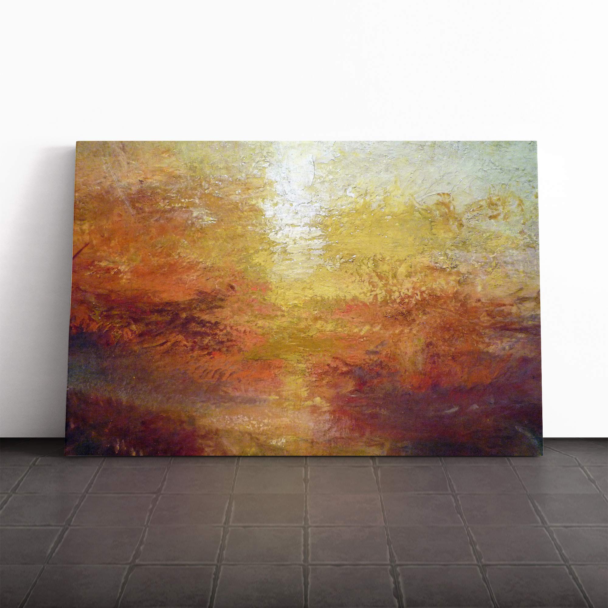 J.M.W (Joseph Mallord William Turner) Sun Canvas Print | Gallery Wrapped 30mm Frame Wall Art | 20x14 inches | Ready to Hang | Modern Picture | Living Room Bedroom Lounge Office