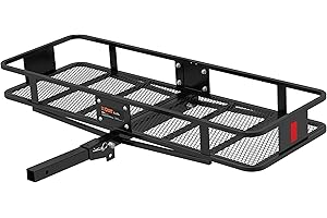 CURT 18151 60 x 20-Inch Basket Hitch Cargo Carrier, 500 lbs Capacity, Black Steel, 2-In Folding Shank