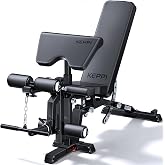 Keppi Fitness Functional Weight Bench - Bench3000 V2 for Leg Extension/Curl | 93lb Frame Weight with 8 &amp; 16 Gauge Material, Commercial Grade Attachment with Ergonomic Design, 12+3 Multi-Angle