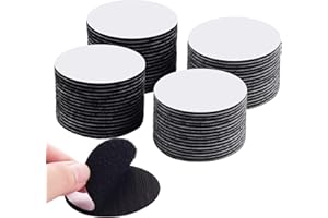 LLPT 32 Pairs Hook and Loop Tape Fastener Round Dia. 2.4” Sticky Dots Pad with Heavy Duty Adhesive Hook Loop Strip Mounting T