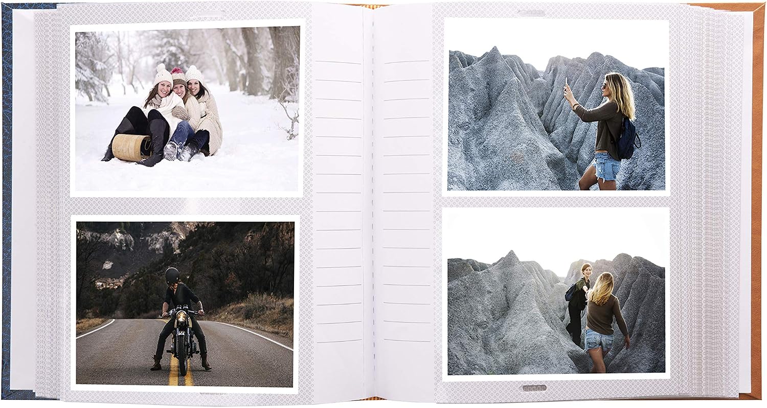 Kenro Grace Classic Photo Album for 200 Photos 7x5 / 13x18cm Blue Faux Leather Slip-In Pages and Memo Space - KD105UE - Image 4