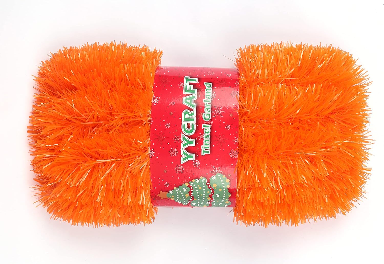 Wreaths, Garlands & Swags - YYCRAFT 15 Yards (45 Feet) Commercial Length Thick Foil Tinsel Christmas Garland Classic Christmas Decorations, Orange