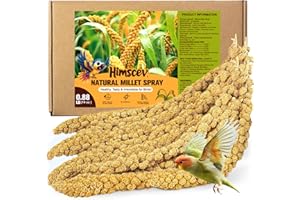 Sun-Dried Spray Millet for Birds - Seed Treat for Parakeets, Budgies, Finches, Cockatiels, Parrots, Lovebirds, Hamsters & Sma
