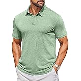 COOFANDY Men's Casual Polo Shirts Short Sleeve Classic Basic Tee Button Collar Shirt Summer Golf T-Shirt