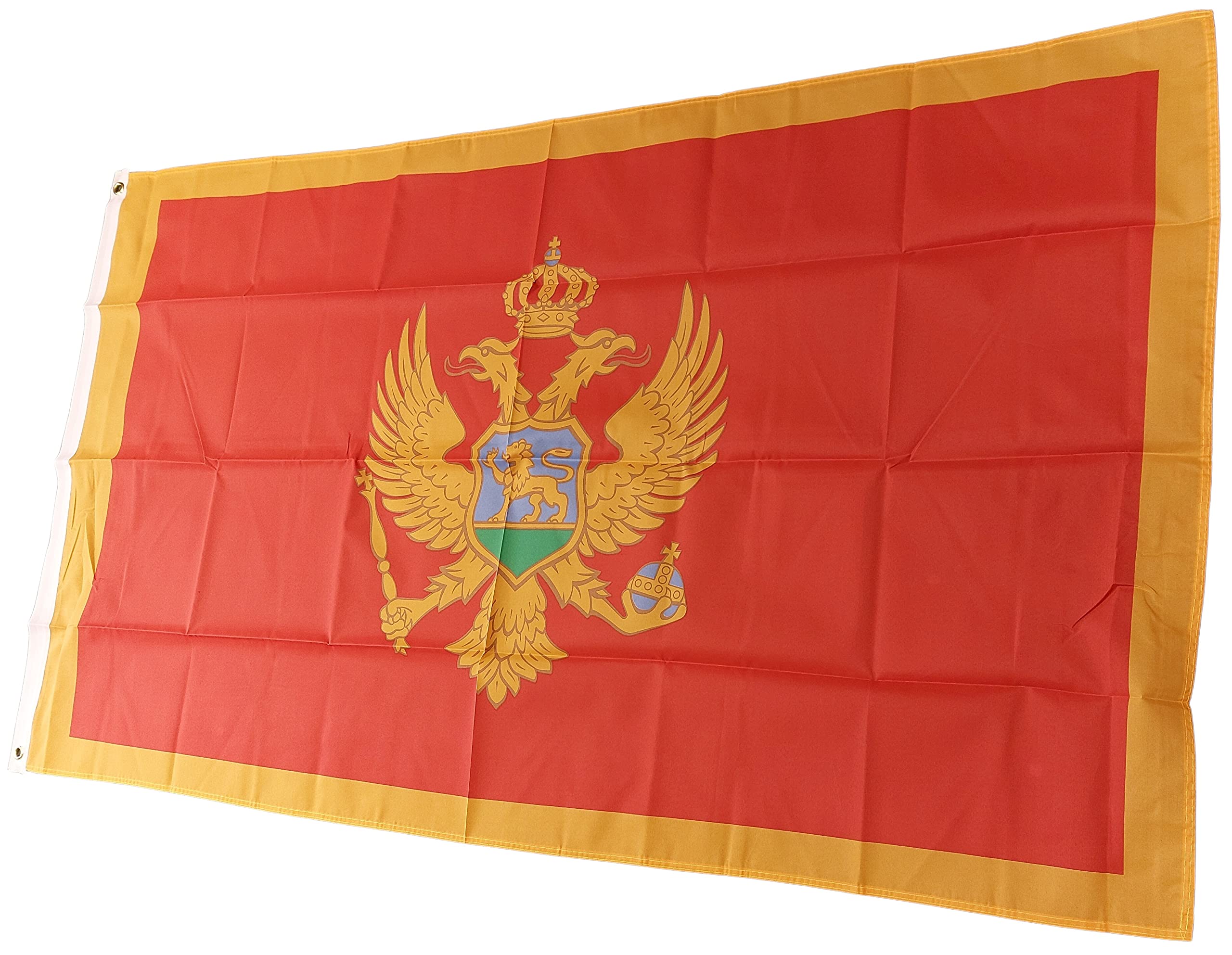 NWFlags Montenegro Flag 5ft x 3ft 75d Premium Polyester Suitable For Flagpoles | Strong Polyester 5x3 foot material flag with Eyelets
