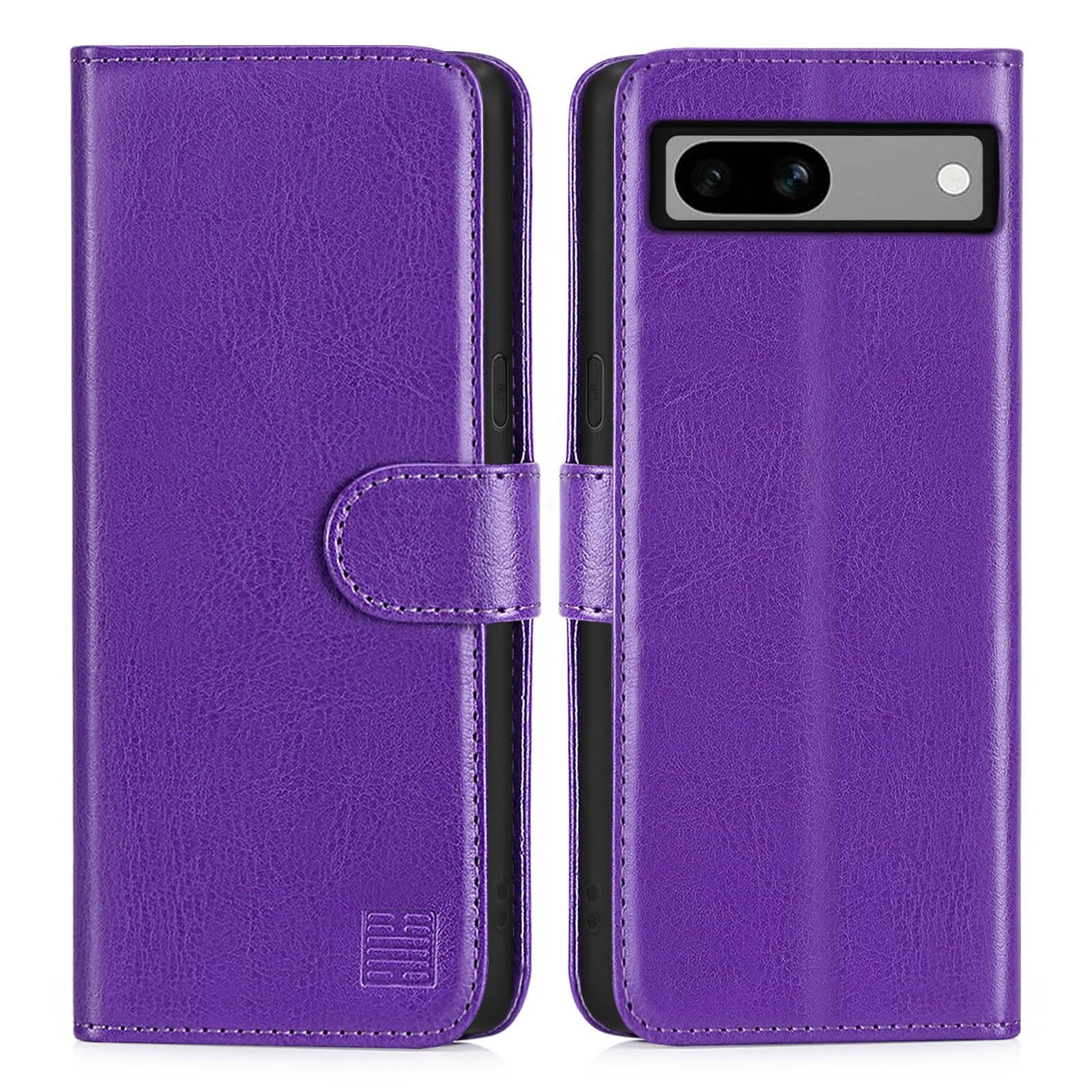 32nd Book Wallet PU Leather Case Cover for Google Pixel 7A, Flip Case With RFID Blocking Card Slots, Magnetic Closure and Built In Stand - Purple