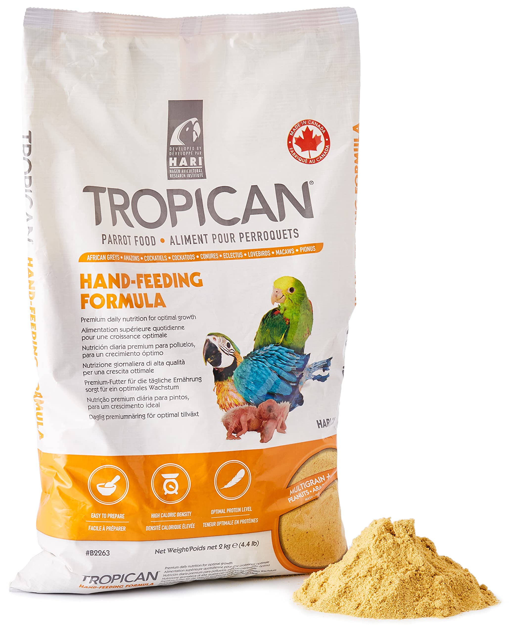 Hari Hagen Tropican Hand Feeding Parrot Food, 4.4 lb Baby Bird Food for Optimal Growth Image
