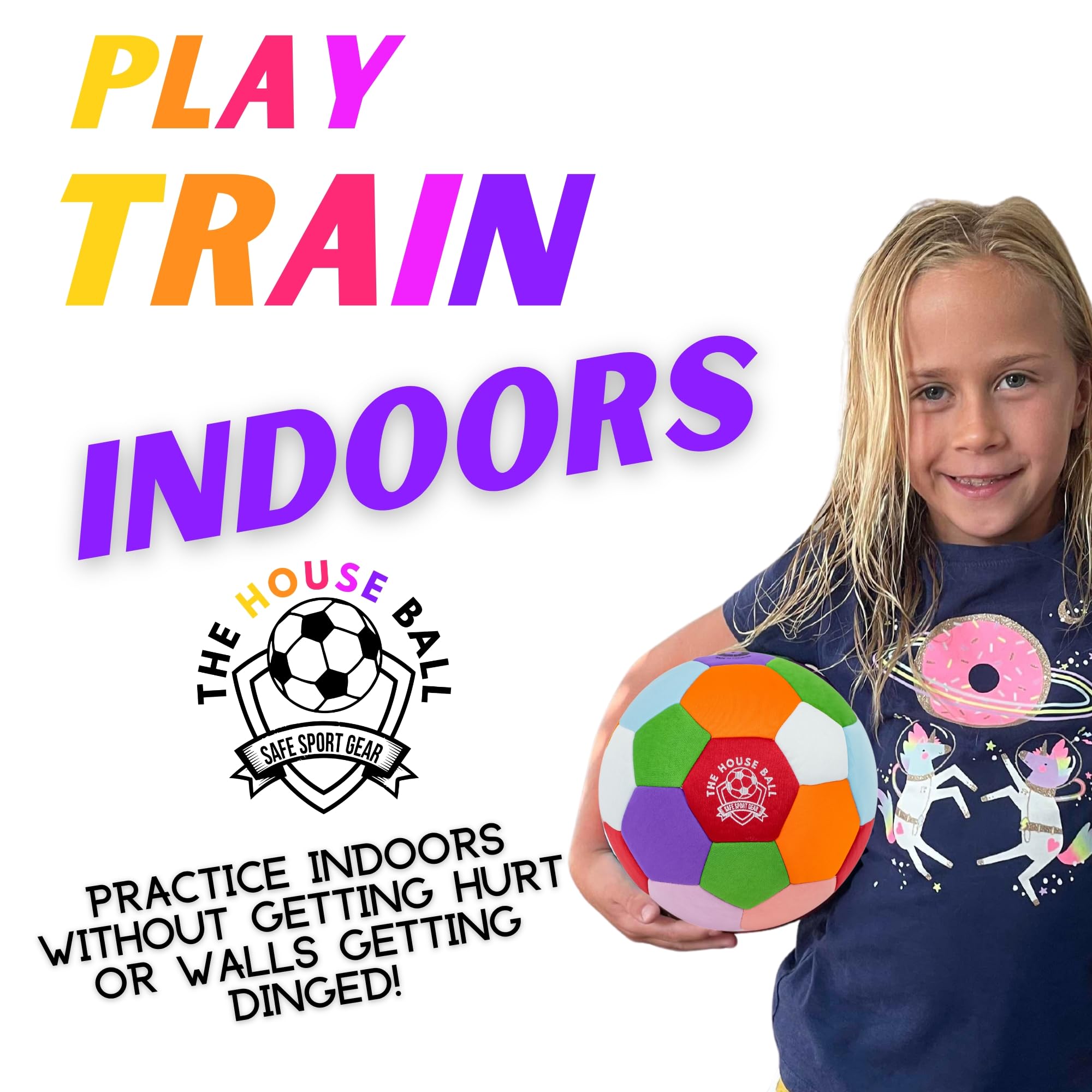 The House Ball - The Original Soft and Safe Indoor Soccer Ball Size 4 Created for Inside Your Home and Yard - Fun Soccer Gift - Perfect Kids Soccer Ball