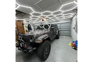 LZHOME Updated Hexagon Garage Light: 79200LM Super Bright Hexagon Garage LED Light, 5000K Natural White, 72 Packs LED Light Car Detailing Ceiling Lights for Warehouse Basement Gym Barbershop Salon