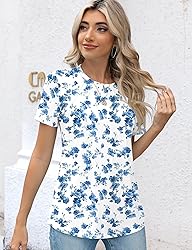Kistore Women's Crew Neck Short Sleeve Cotton