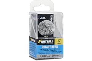Kutzall Original Sphere Rotary Burr, 1⁄4" Shaft, Coarse - Wood Carving Bit for Bosch, DeWalt, Milwaukee Tools. Abrasive Tungsten Carbide Coating, 1" (25.4mm) Head Diameter, S-1
