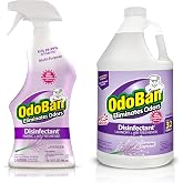 OdoBan Ready-to-Use Disinfectant and Odor Eliminator, Made in the USA, Lavender Scent, Set of 2, 32 oz Spray and 1 Gallon Concentrate