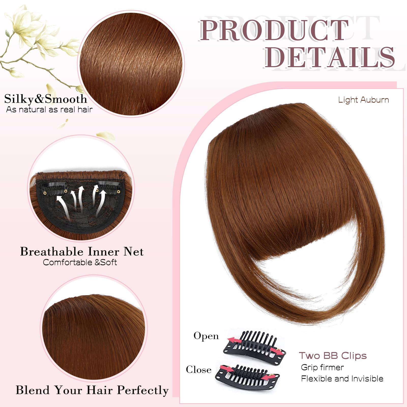 Photo 1 of Wodelanle Clip in Bangs,Natural Fake Bangs Hair 99