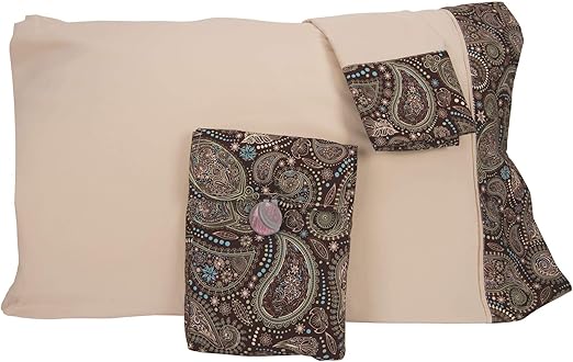 Amazon Com Sposh Paisley Pillow Case Set Queen Opal Cream Home