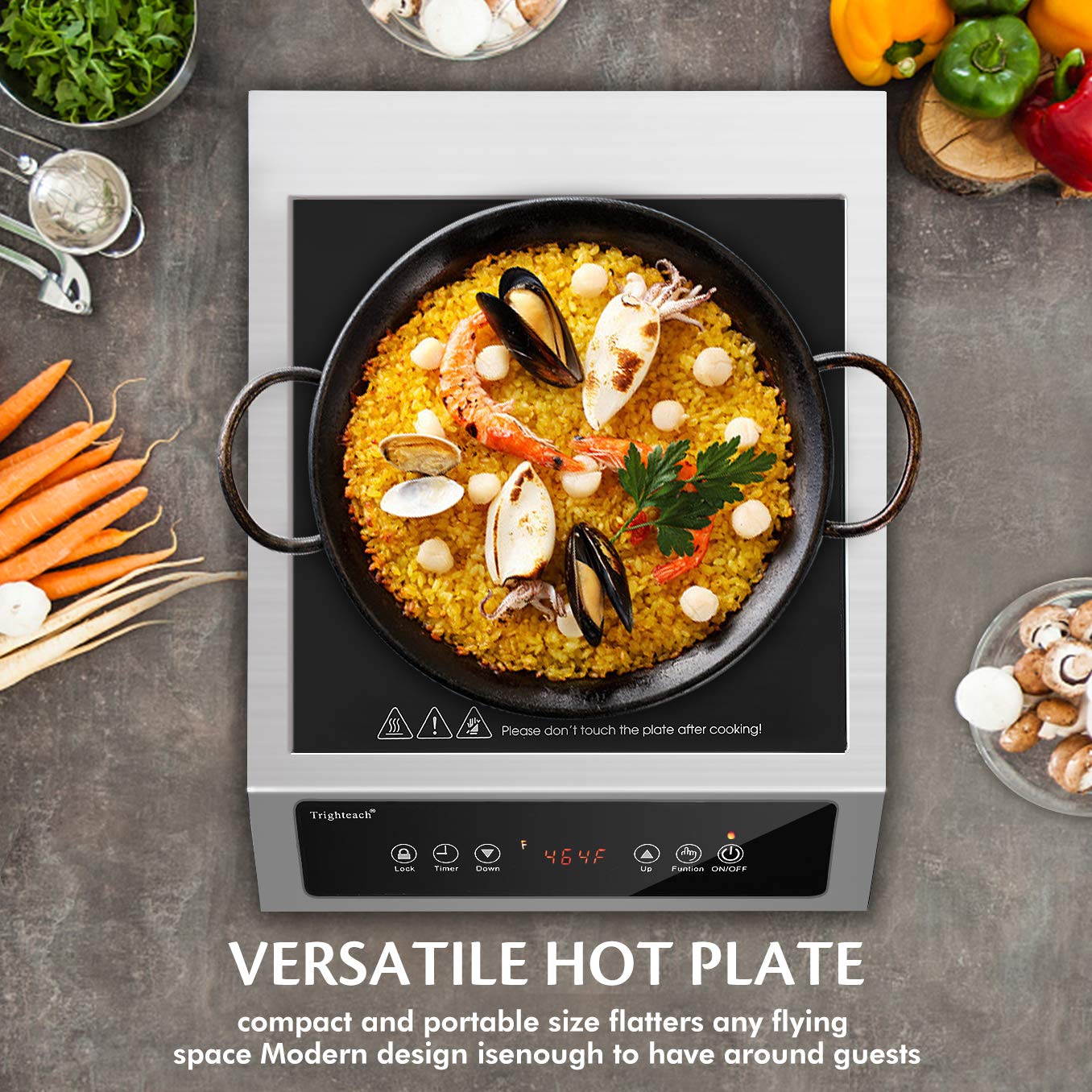 Trighteach Professional Portable Induction Cooktop, 1800W Single