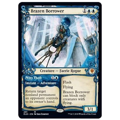 MTG Brazen Borrower Card - Throne Of Eldraine Mythic Rare, Blue Faerie Rogue Creature, Near Mint English 6 thumbnail image