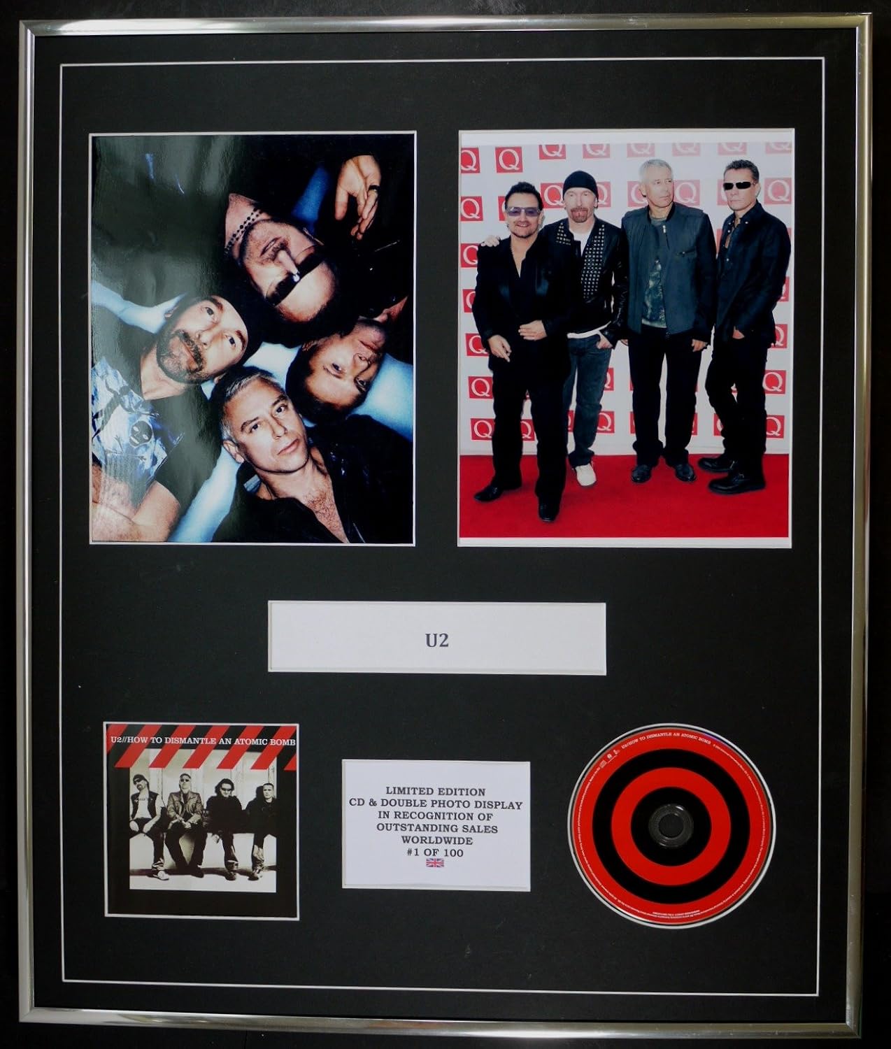U2/CD & DOUBLE PHOTO DISPLAY/LTD. EDITION/COA/HOW TO DISMANTLE AN ATOMIC BOMB, Silver, 60L x 50W cm