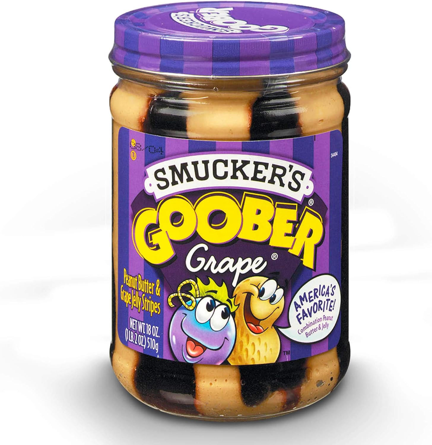 Smucker's Goober Peanut Butter & Grape Jelly Stripes 18 oz Glass Jar