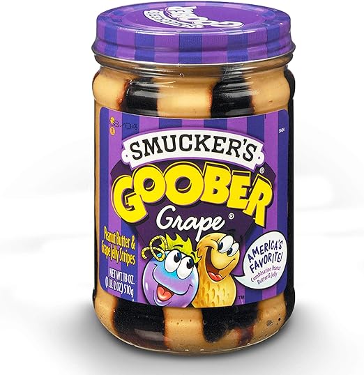 Smucker's Goober Peanut Butter & Grape Jelly Stripes 18 oz Glass Jar Amazon.co.uk Grocery